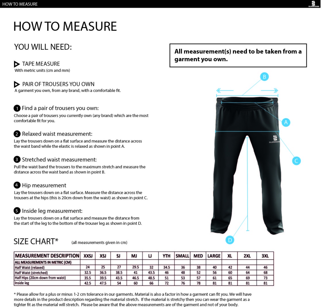 Dragon School Staff Dual Poplin Track Pant - Navy - Men's/Unisex Fit - Size Guide