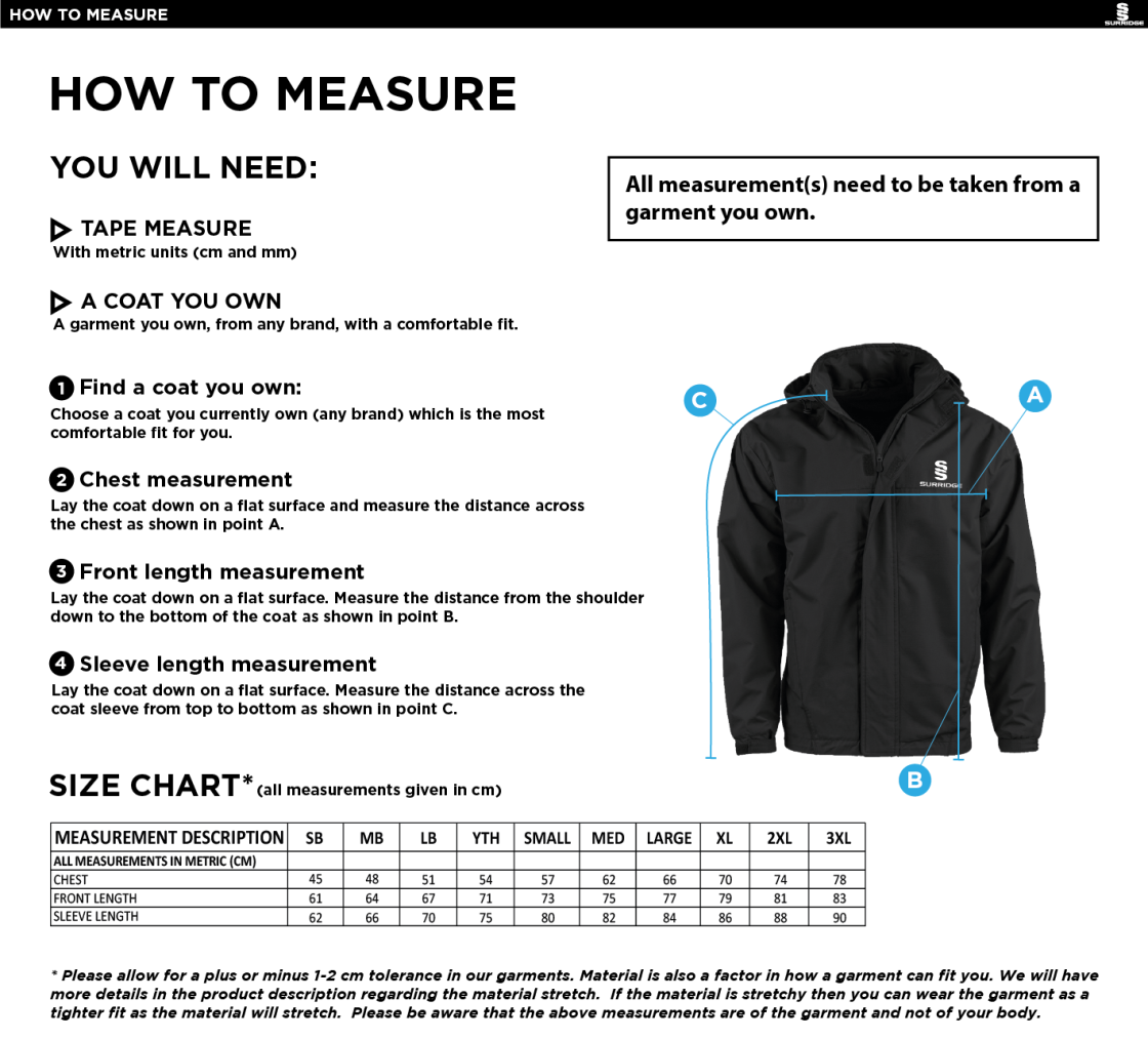 Dragon School Staff Fleece LineD Jacket - WOMEN'S - Size Guide